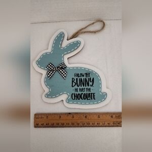 Blue Bunny Hanging Decor Chalk Couture